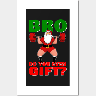 Powerlifting Santa Squat Santa Do you Even Gift Bro Posters and Art